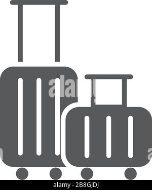 Baggage, luggage line icon, outline vector sign, linear style pictogram isolated on white Stock Vector