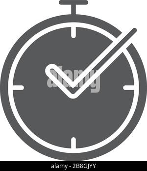 Check Time Icon Logo Design Element isolated on white background Stock Vector