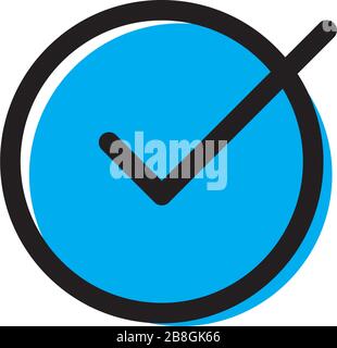 Check Time Icon Logo Design Element isolated on white background Stock Vector