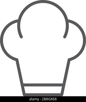 Chef hat line icon outline vector sign linear style pictogram isolated on white Stock Vector