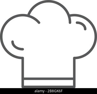 Chef hat line icon outline vector sign linear style pictogram isolated on white Stock Vector