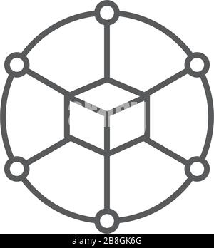 Cube network connection structure vector icon Stock Vector