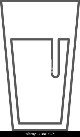 Drink glass vector icon isolated on white background Stock Vector