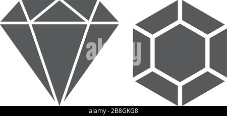 Diamond line icon, outline vector sign, linear style pictogram isolated on white. Gemstone symbol, logo illustration. Stock Vector