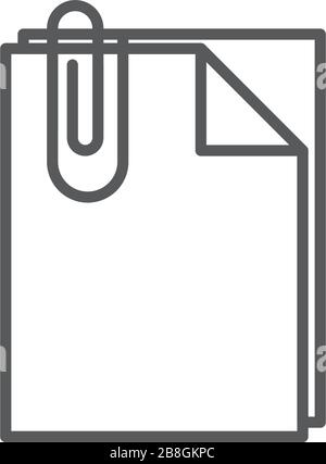 Attach Document flat vector pictograph isolated on white background Stock Vector