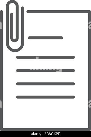 Attach Document flat vector pictograph isolated on white background Stock Vector
