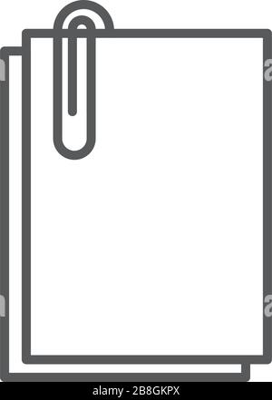 Attach Document flat vector pictograph isolated on white background Stock Vector