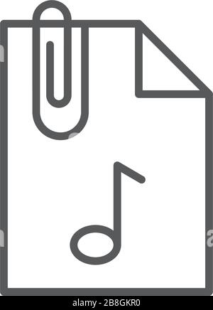 Attach Document flat vector pictograph isolated on white background Stock Vector