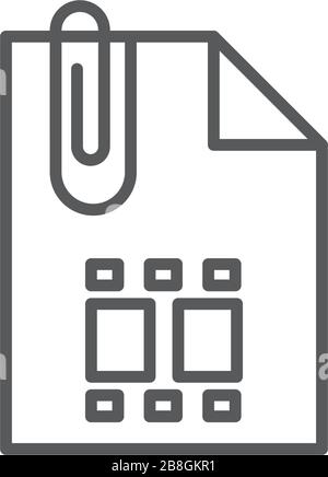 Attach Document flat vector pictograph isolated on white background Stock Vector