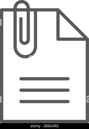 Attach Document flat vector pictograph isolated on white background Stock Vector