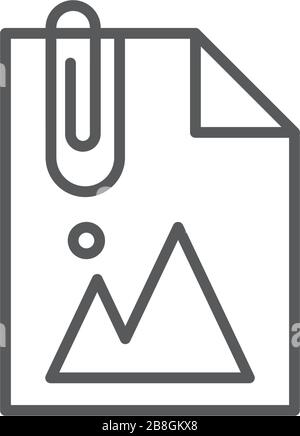 Attach Document flat vector pictograph isolated on white background Stock Vector