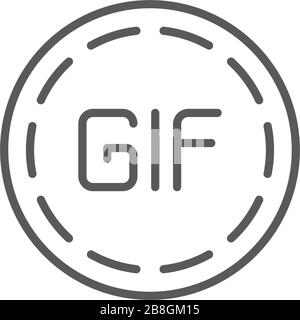 Play animation icon for social networks. Circle GIF sign Stock Vector