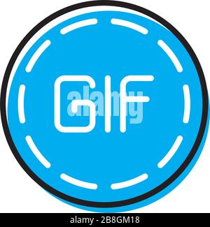 Play animation icon for social networks Circle GIF sign Stock Vector