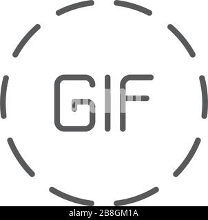 Play animation icon for social networks. Circle GIF sign Stock Vector