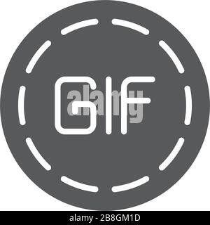 Play animation icon for social networks. Circle GIF sign Stock Vector