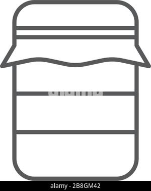 Glass jar vector icon, outline vector sign isolated on white background Stock Vector