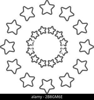 Fireworks line icon outline vector sign linear pictogram isolated on white logo illustration Stock Vector