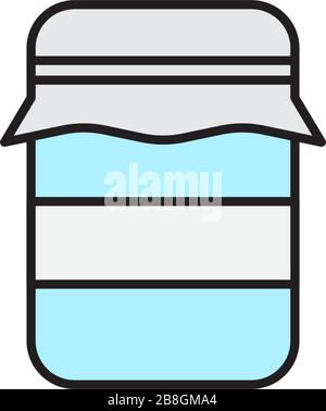 Glass jar vector icon, outline vector sign isolated on white background Stock Vector