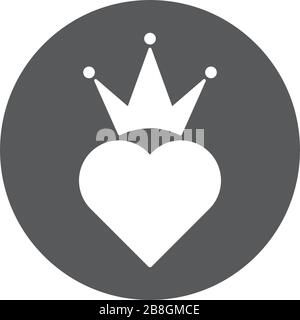 Heart crown vector icon trendy flat style design isolated Stock Vector