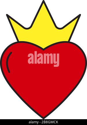 Heart crown vector icon trendy flat style design isolated Stock Vector