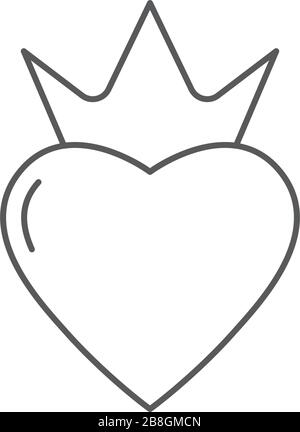 Heart crown vector icon trendy flat style design isolated Stock Vector