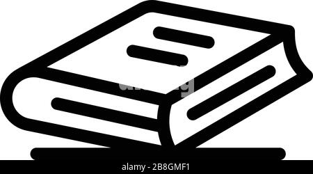 Closed book on one corner icon, outline style Stock Vector