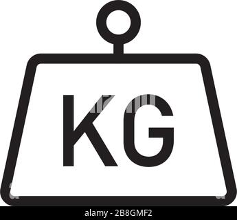 Kilogram vector icon flat style isolated on white background Stock Vector
