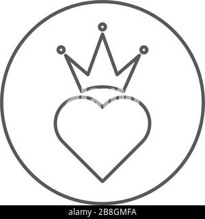 Heart crown vector icon trendy flat style design isolated Stock Vector