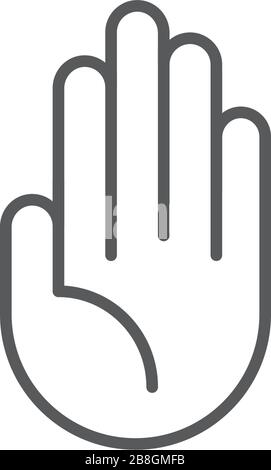 Stop vector icon Hand symbol or Hand icon isolated on white background Stock Vector