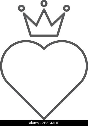 Heart crown vector icon trendy flat style design isolated Stock Vector