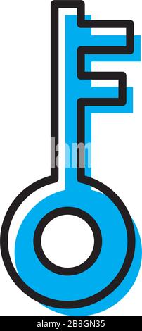 Key Icon in trendy flat style isolated on white background Key symbol for your web site design Stock Vector