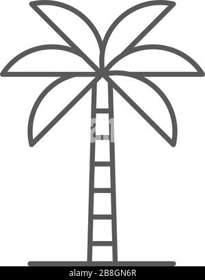 Palm tree vector icon flat style design isolated on white background Stock Vector