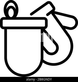 Ladle for a sauna icon, outline style Stock Vector