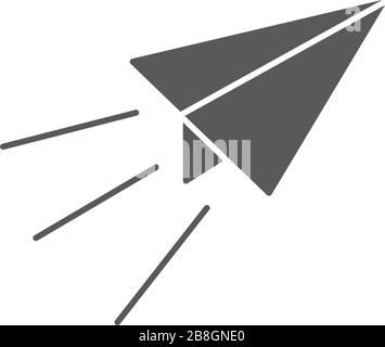 Paper plane line icon. Flat origami airplane isolated on white background. Vector illustration. Message, letter, mail symbol. Start up and launch, inv Stock Vector