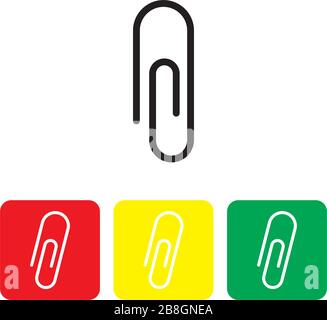 Paper clip vector icon isolated on white background Stock Vector