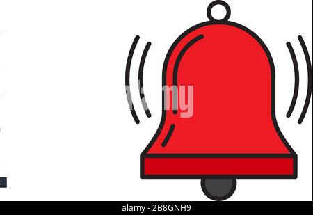 Ringing bell vector icon isolated on white background Stock Vector