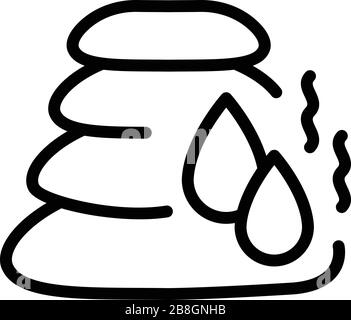 Steam room stones icon, outline style Stock Vector