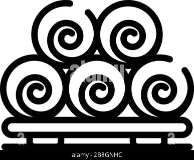 Rollers towels in the sauna icon, outline style Stock Vector