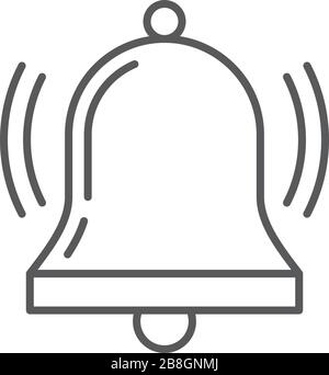 Ringing bell vector icon isolated on white background Stock Vector