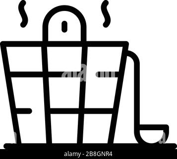 Bucket for a sauna icon, outline style Stock Vector