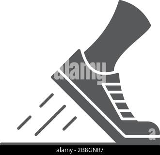 running shoes with leg isolated on white background Stock Vector