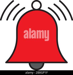 Ringing bell vector icon isolated on white background Stock Vector