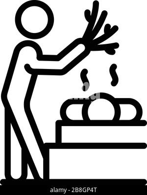 Russian sauna icon, outline style Stock Vector