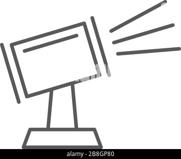 Simple flat spotlight vector icon. Spot light pictogram. Emblem isolated on white background. Modern simple icon style for graphic and web design Stock Vector
