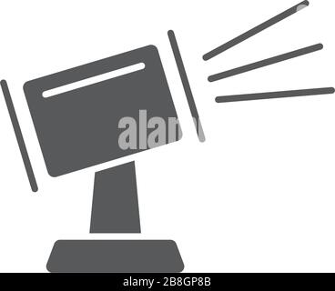 Simple flat spotlight vector icon. Spot light pictogram. Emblem isolated on white background. Modern simple icon style for graphic and web design Stock Vector