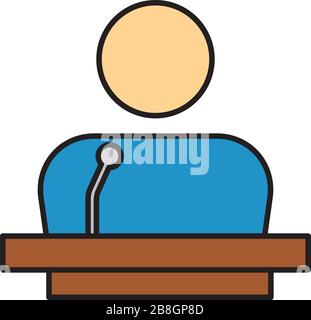 speaker with microphone vector icon isolated on white background Stock Vector