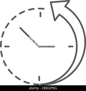 time back symbol vector icon isolated on white background Stock Vector
