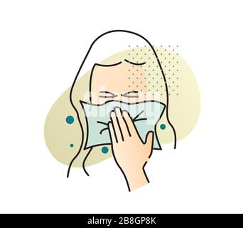 Sneeze - Common Cold and Flu - Icon as EPS 10 File Stock Vector