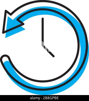 time back symbol vector icon isolated on white background Stock Vector