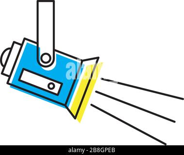 Simple flat spotlight vector icon. Spot light pictogram. Emblem isolated on white background. Modern simple icon style for graphic and web design Stock Vector